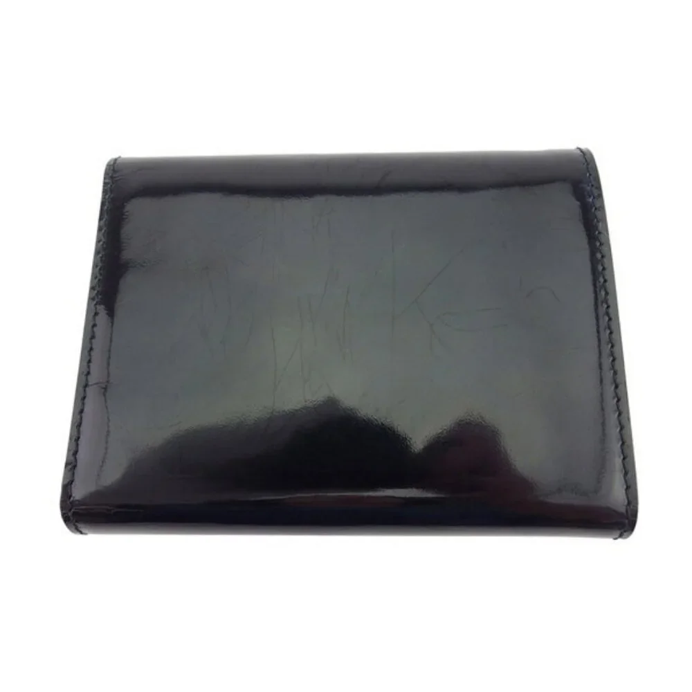 Dior Trifold Wallet CD Mark Enamel Leather Authentic Used